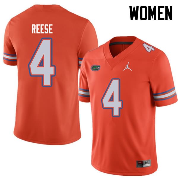 NCAA Florida Gators David Reese Women's #4 Jordan Brand Orange Stitched Authentic College Football Jersey ZGO8564NQ